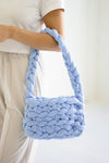 Chunky Knit Purse — Baby Blue