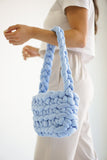 Chunky Knit Purse — Baby Blue